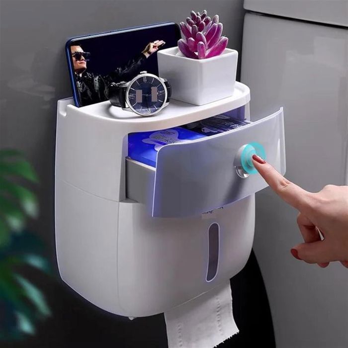 Boîte de rangement pour papier toilette avec tiroir