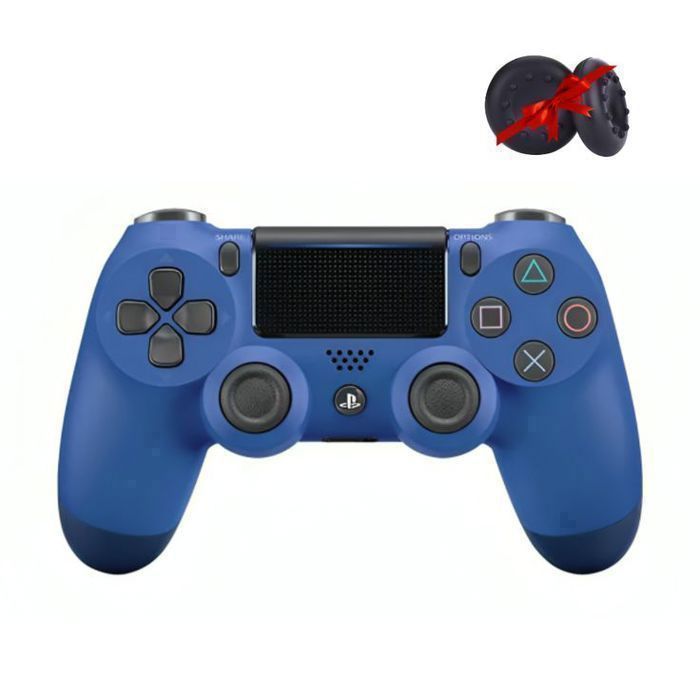 Manette PS4 DualShock 4 Bleu – 2 Poignées Analogiques Offertes