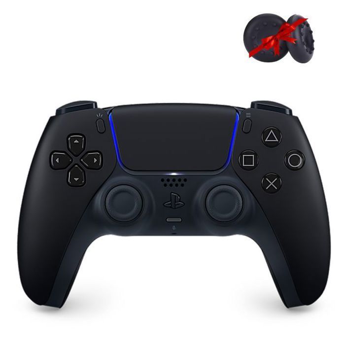 Manette Sans Fil PS5 DualSense™ Noire – 2 Poignées Analogiques Offertes