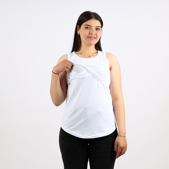 débardeur d'allaitement blanc L
