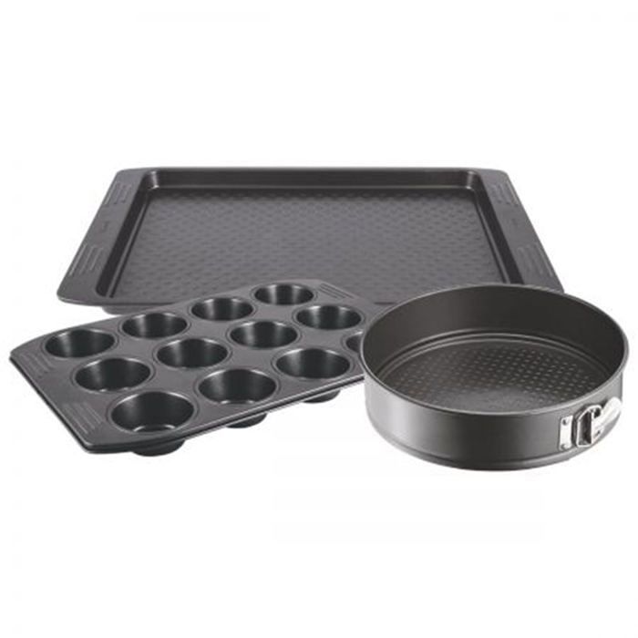 TEFAL - Set 3 Moules -  12 Muffins - Plaque de Cuisson - Moule à Charnière