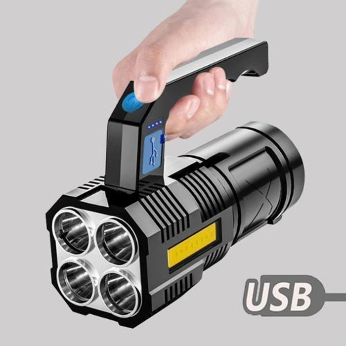 Lampe de poche - GENERIC - Rechargeable USB - Étanche IPX4 - Double mode - 1200mAh