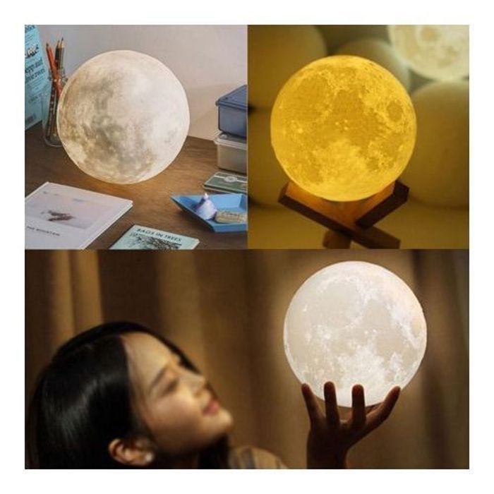 Lampe de Lune, Lunaire USB lumière Nuit, Touch Control luminosité