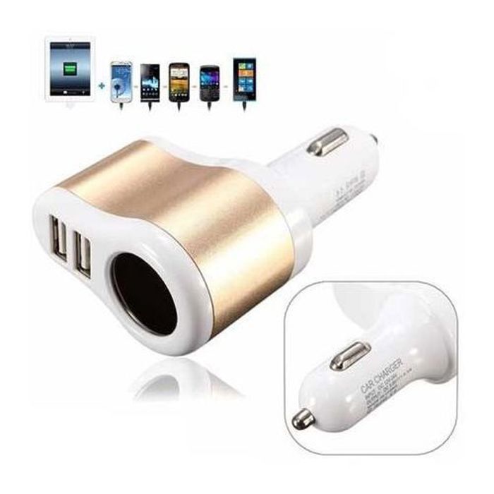 Chargeur de voiture - Baseus - Grain - 5V/3.1A - Double USB - LED intégrée