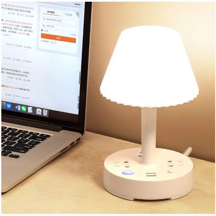 Lampe de Table à Douille Multifonction Panneau à Brancher USB Plus Support Pour Téléphone Portable