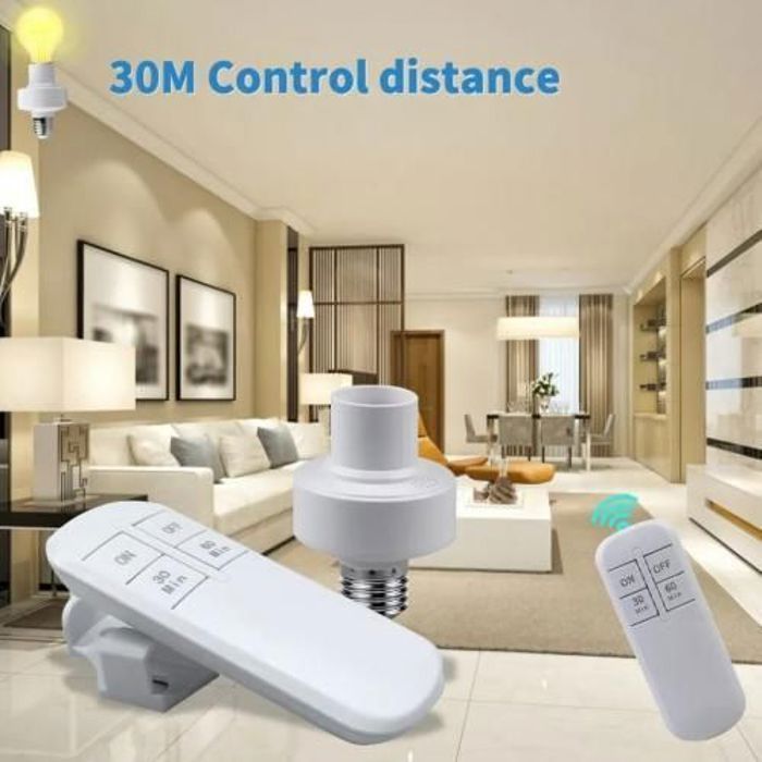 Minuterie Intelligente Avec Télécommande Sans Fil Support de Lampe Portée