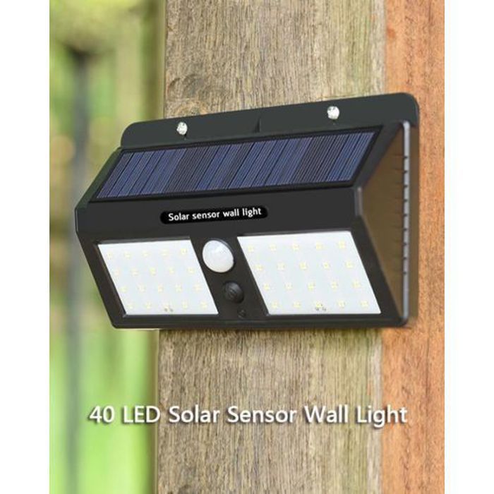Lampe Solaire Murale 40LED Puissant Avec Détecteur De Mouvement 12H Autonomie + Kit de fixation