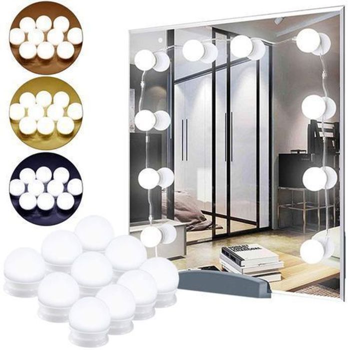 Lot de 10 lampe Lentille Lampe de Maquillage Bricolage Ensemble LED