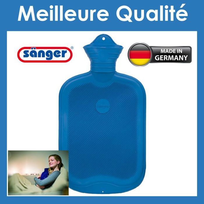 Bouillotte d'eau chaude en caoutchouc - Made in Germany