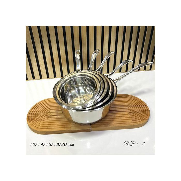 Casseroles - Inox - Pack de 5 - Empilables - 12 à 20 cm - Pratiques pour toutes recettes
