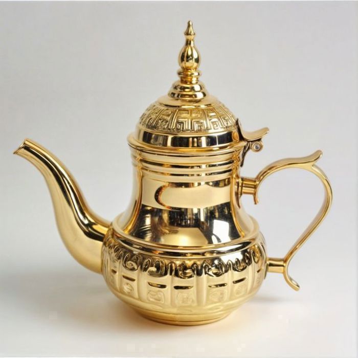 Théière Marocaine Inox Dorée 1.2L