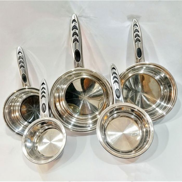 Casseroles - Inox - Lot de 5 - Empilables - Anti-adhésif - Pour toutes recettes