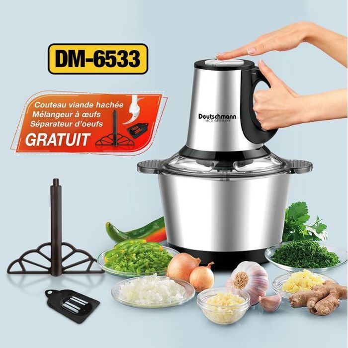 Deutschmann Hachoir électrique bol inox 800W