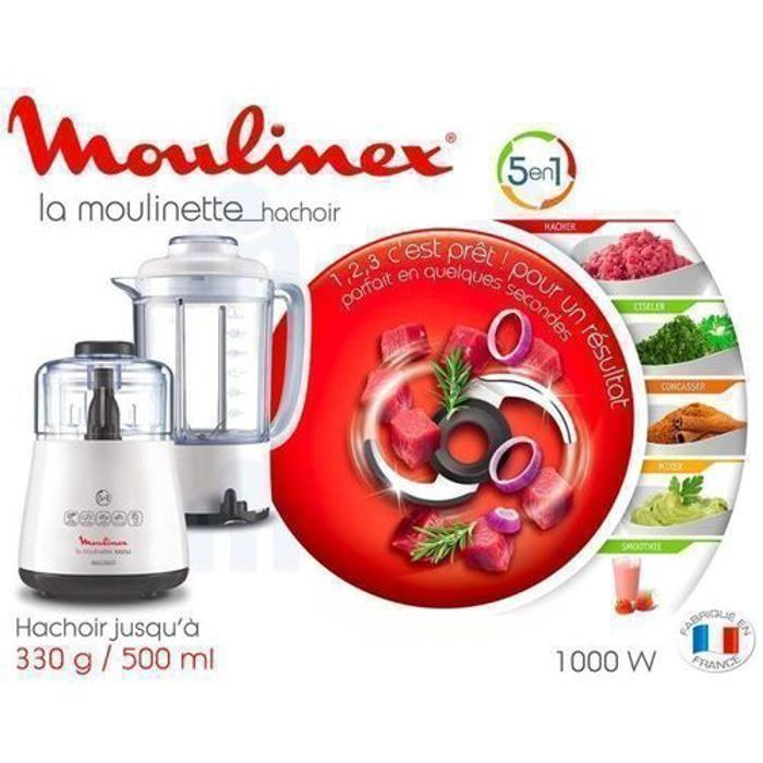 Moulinex Moulinette  + Blender 1,5L - 1000W - 300g  blanc