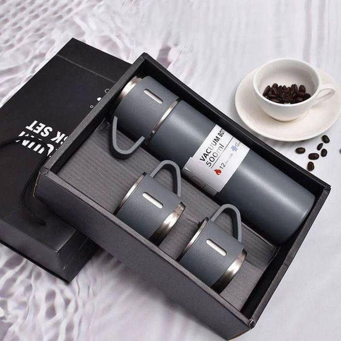VACUUM FLASK thermos en Inox et couvercle 3 tasses _ 500 ml