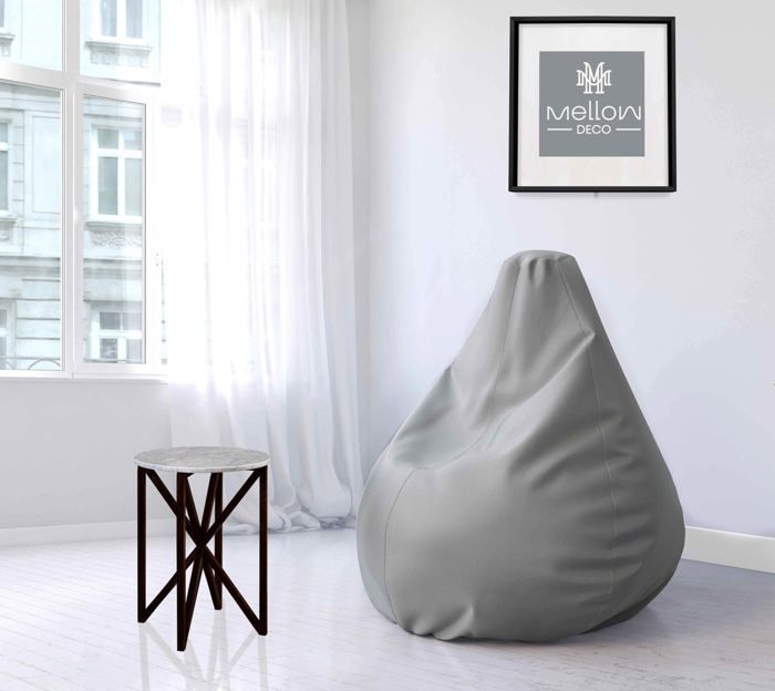 POUF POIRE UNIS - H1.15m - Microbille - Gris