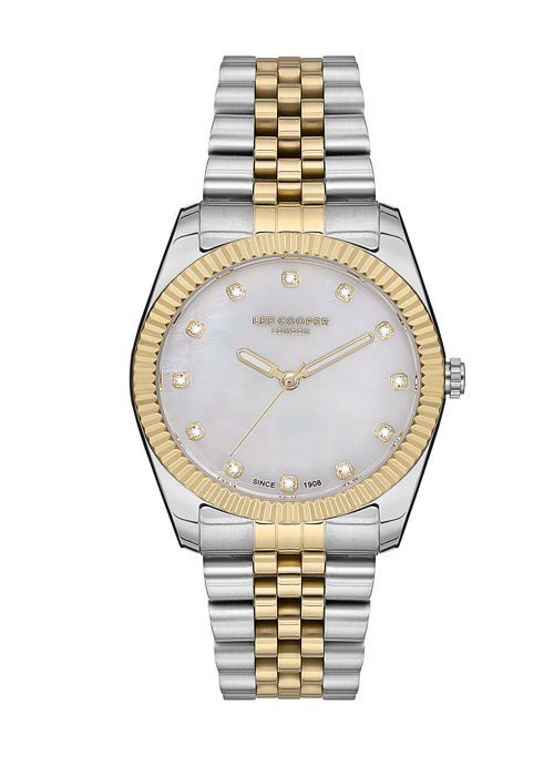 Lee Cooper Women's Silver & Gold Analog Metal Strap Watch -LC07144.220