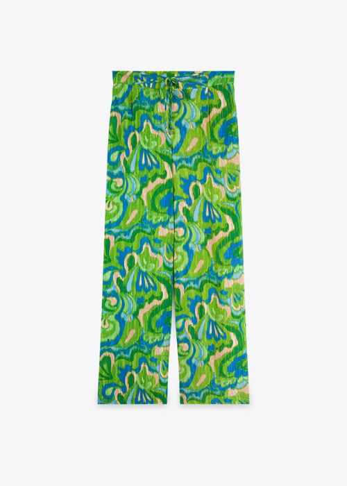 Pantalon Palazzo Imrpime - Green Ikat - Marwa