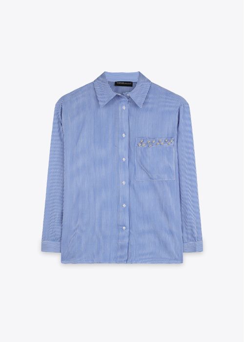 Chemise Avec Bijoux - Blue Jean Stripe - Marwa
