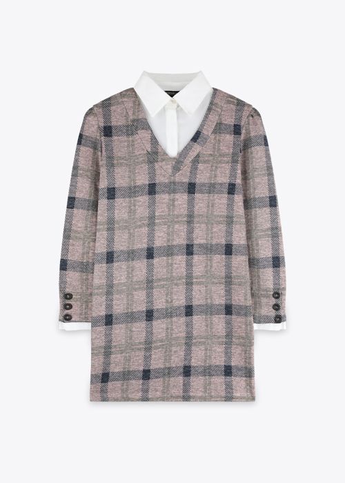 Robe - MARWA - Pink Checks - 2 En 1 - Femme - Adulte