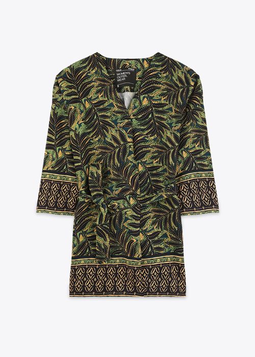 Kimono A Motif Fleuri - Green Leaves - Marwa