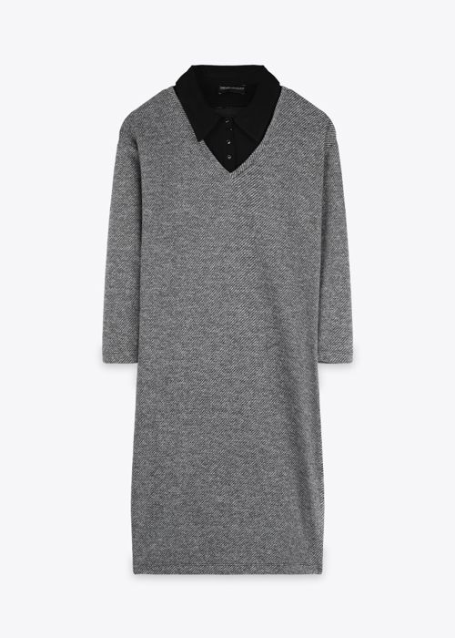 Robe Longue Col Chemise - Dark Grey - Marwa