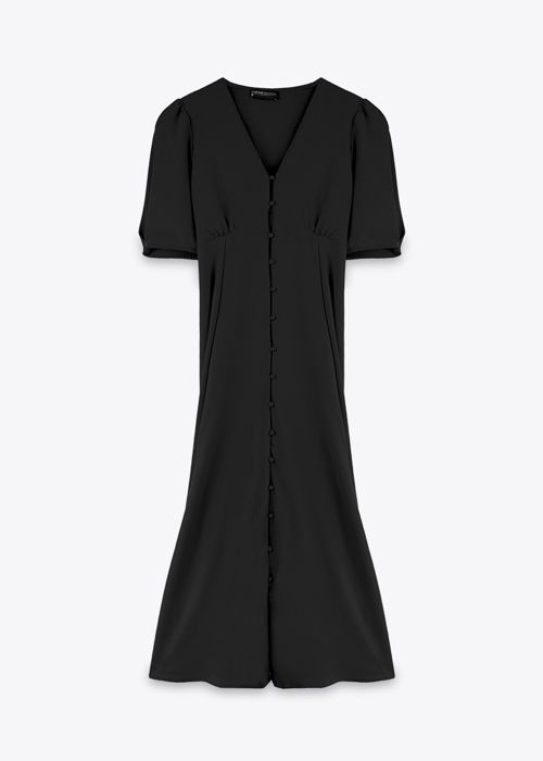 Robe Longue Avec Bouton - Black - Marwa