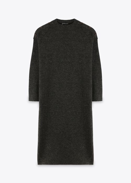 Robe Longue Avec Bouton - Black - Marwa