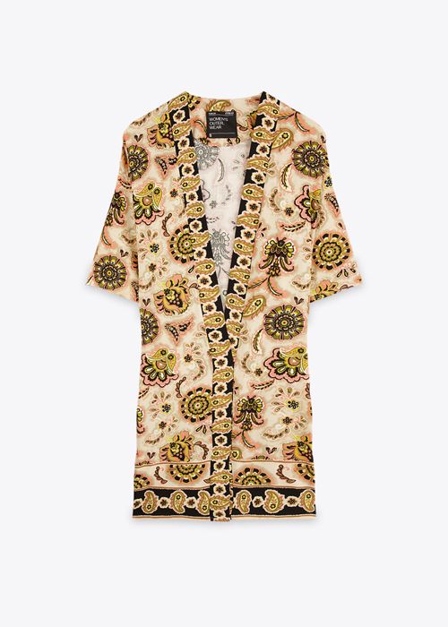 Kimono A Motif Fleuri - Saumon Turk - Marwa