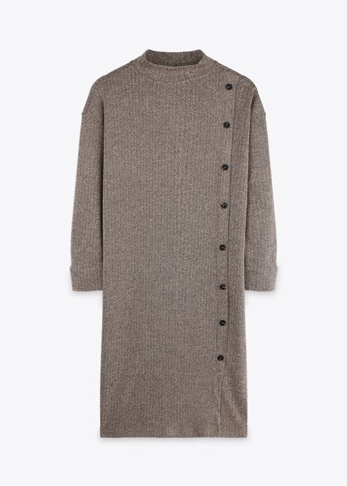 Robe Longue Avec Bouton Cote - Mixed Beige - Marwa