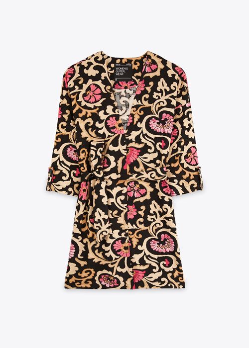 Kimono Avec Broderie - Black Flower - Marwa