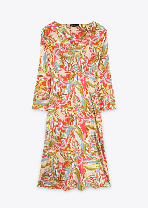 Robe Longue A Motif Fleuri - Ivory Tropical - Marwa