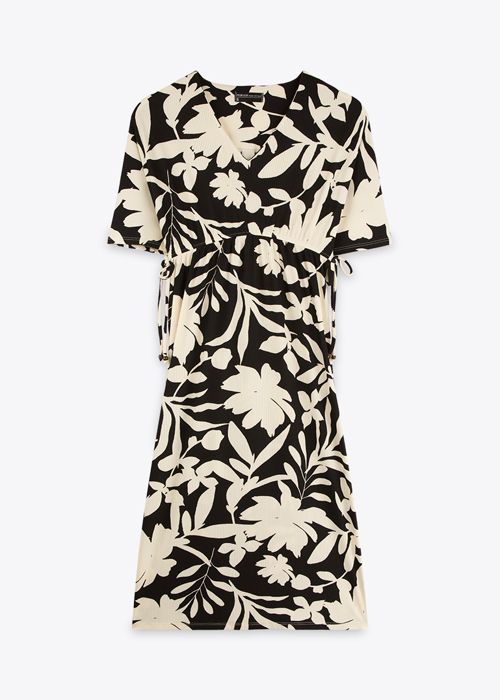 Robe Manches Courtes - Black Flower - Marwa