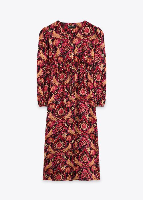 Robe Longue A Motif Fleuri - Purple Flower - Marwa