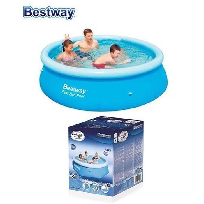 Bestway Piscine hors sol ronde gonflable Fast Set, diamètre 244 cm hauteur 66 cm