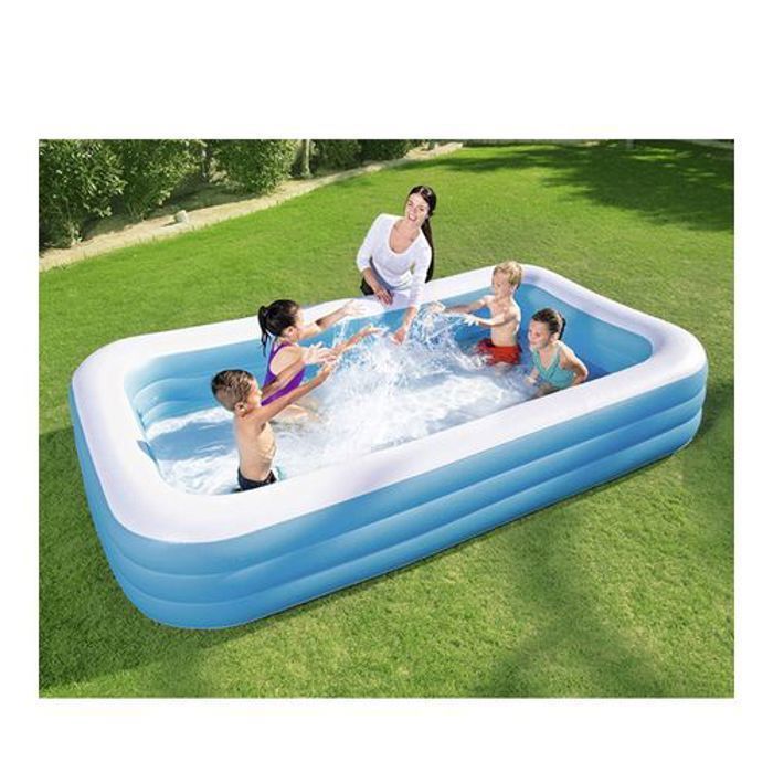 Bestway Piscine Gonflable Rectangulaire familiale Age+6   ( 3.05 m x 1.83 m x 56 Cm )