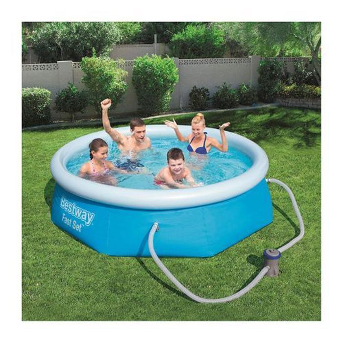 Bestway Grande Piscine gonflable d'été 244 CM / 66 CM avec filtre à cartouche
