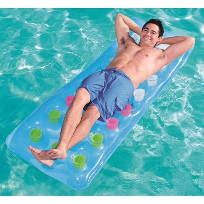 Bestway Matelas à Eau Fashion Transparent Fauteuil Gonflable Lit de Plage 188 X 71Cm