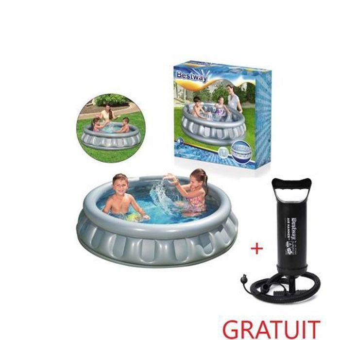 Bestway Piscine Gonflable Gris  Vaisseau Spatial  Piscine pour Enfants (152x152x43 cm)