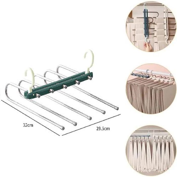 Cintre pour Pantalon, Cintre Multiple 5 en 1 Peu encombrant