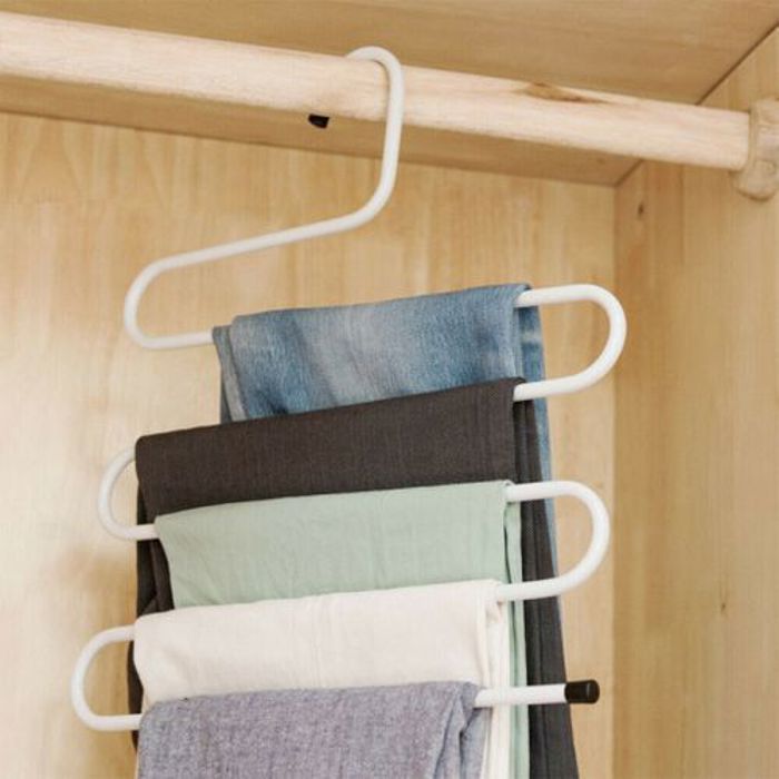 Cintre Pantalons Multi-usage 5 couches en Acier Inoxydable