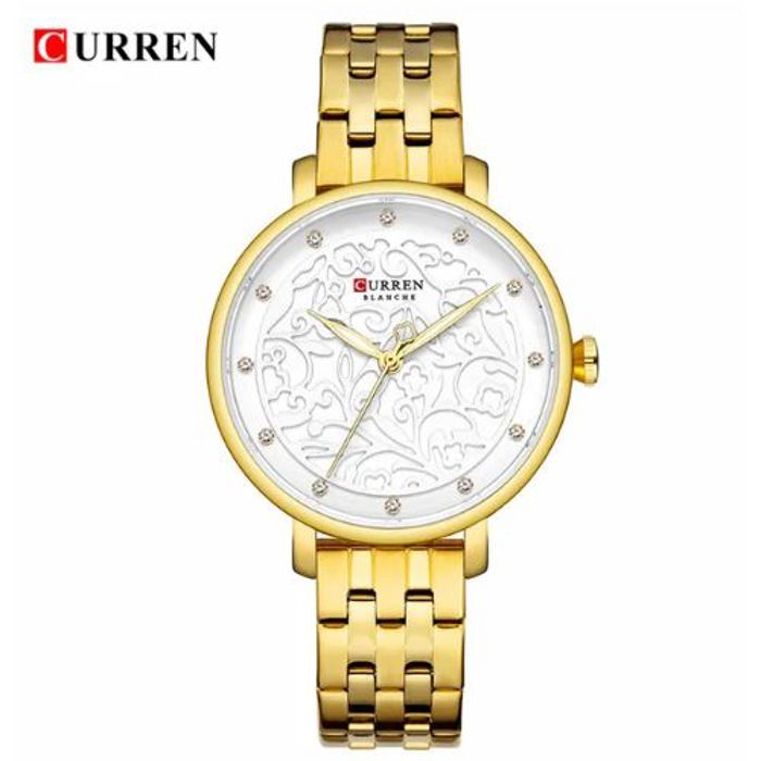 Curren Montre Bracelet en Acier Avec Strass Dames Horloge de Mode de Luxe 9046