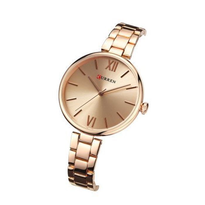 Curren Montres Femmes de Luxe Marque Montre Or Rose Quartz Horloge C9017L