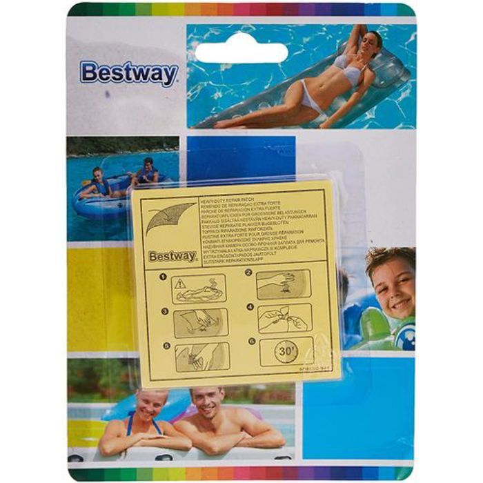 Kit de Réparation - BESTWAY - Patch Autoadhésif - 10 Patchs - Très Résistant - Pour Gonflables