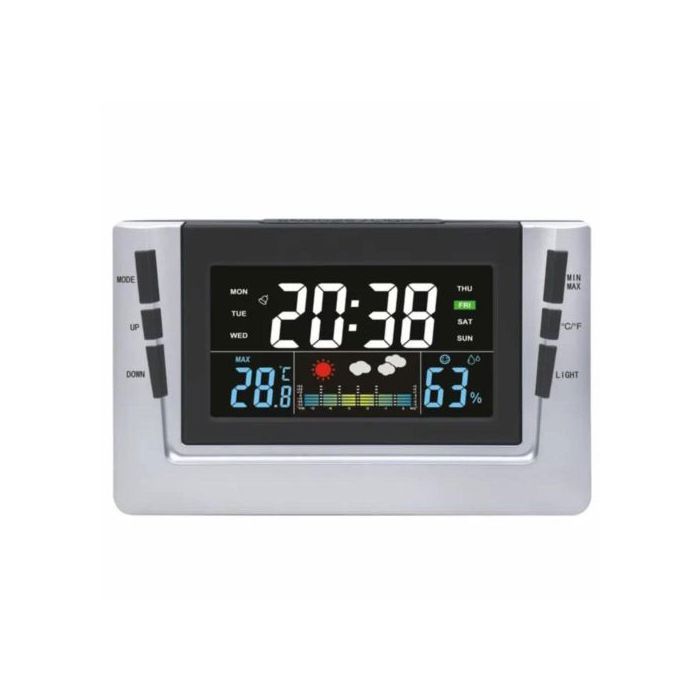 Horloge numérique - Couleur Digital - Affichage LCD - Température et Humidité - Alarme - Économie d'énergie