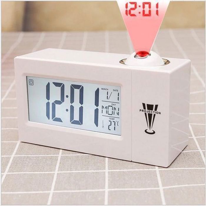 REVEIL LED Numérique -Alarme De Projection Horloge Parlante électronique