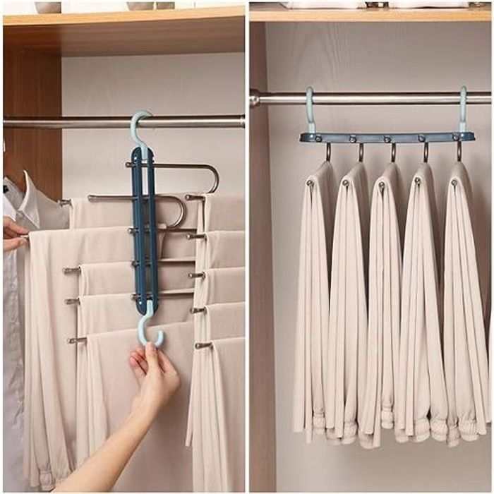 Cintre pour Pantalon Multiple 5 en 1 en acier inoxydable-