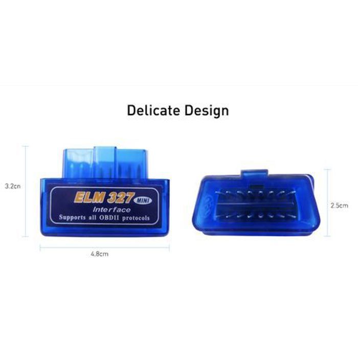 Lecteur de code OBD-II - ELM327 - V2.1 - Bluetooth - Compatible tous véhicules - Mini taille