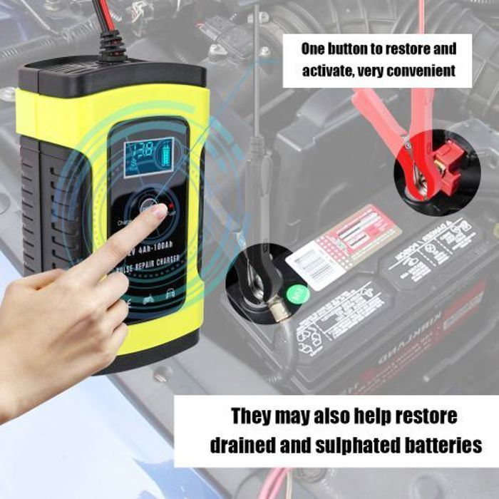12 V intelligent chargeur batterie de voiture entièrement automatique 12V 6A