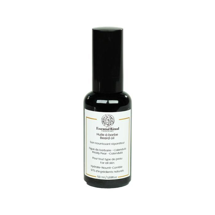 Huile à barbe - ESSENTIAL RITUAL PURE&ORGANIC - 50 ml - Vegan - Nourrissante - Apaisante